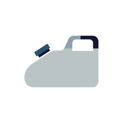 Obraz premium Gray plastic container with handle and spout on white background.