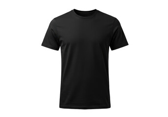 Plain black tshirt isolated on transparent background