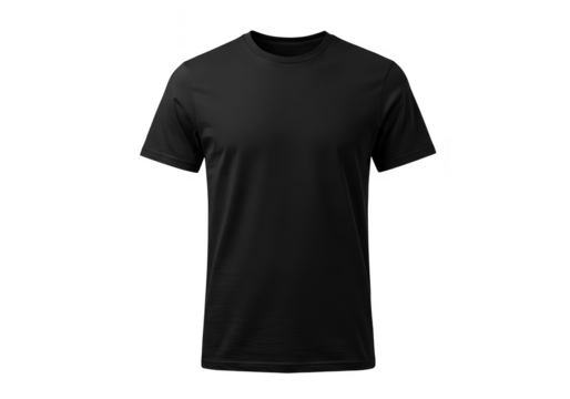 Plain black tshirt isolated on transparent background