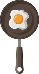 fried egg on a frying pan