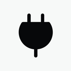 electric plug black icon fully editable vector template