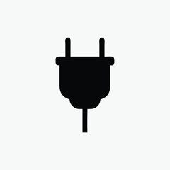 electric plug black icon vector template