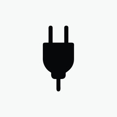 electric plug black icon fully editable vector template