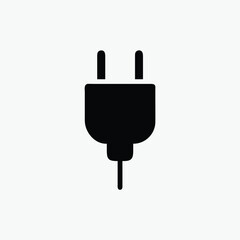 Electric plug black icon vector template	