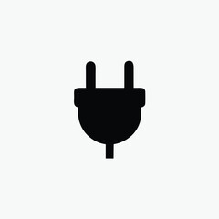 electric plug black icon vector template