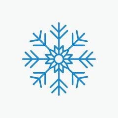 Snowflake icon for simple flat style weather ui design fully editable vector template	