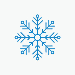 Snowflake icon for simple flat style weather ui design fully editable vector template	