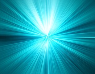 Abstract teal burst of light, radial streaks