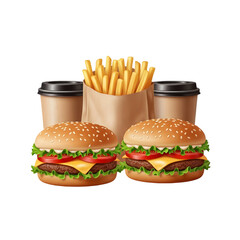 Satisfy cravings with delicious burgers, crispy fries, and refreshing drinks for the ultimate fast-food feast