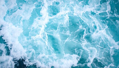 Fototapeta premium Turquoise water surface with foamy texture