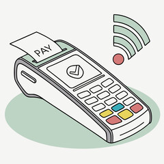 Wireless Payment Terminal Illustration