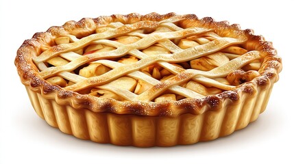 Classic apple pie with lattice crust, golden brown and delicious