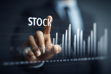 Finger click on the stock trend interface