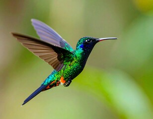 Obraz premium Colorful hummingbird in flight