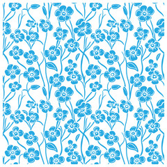 Forget me not flower seamless pattern decoration