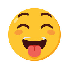 Fototapeta premium A playful and happy emoji with its tongue sticking out, isolated on a