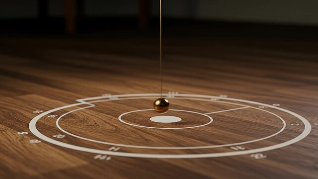 Foucault Pendulum Demonstrating Earth's Rotation Science Concept