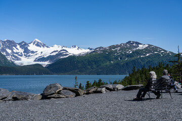Billings Glacier. Shotgun Cove Trail, Whittier is a city at the head of the Passage Canal in the...