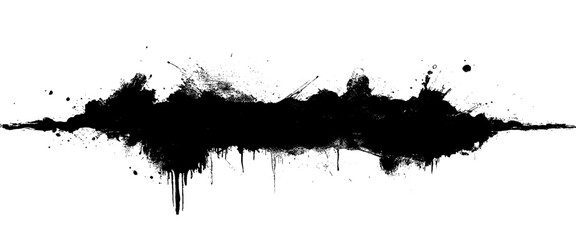 Vector abstract grunge texture stripe of black paint stains