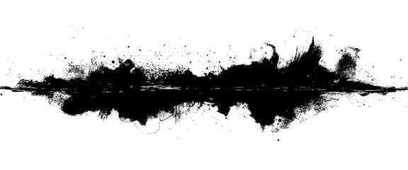 Vector abstract grunge texture stripe of black paint stains