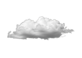 Obraz premium A single fluffy cumulus cloud isolated on a transparent background, representing weather and atmosphere