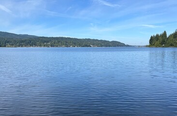 A morning view of Lake Whatcom with a view of Sudden Valley