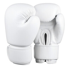 Clean white boxing gloves for combat sports on transparent background