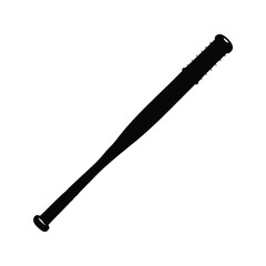 Silhouette of a menacing baseball bat with barbed wire and end caps, baseball bat silhouette vector illustration