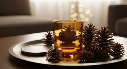 Candleholder pinecone decor ideas home interior design living rooms and Christmas decoration