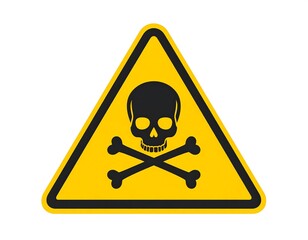 Warning sign with skull and crossbones