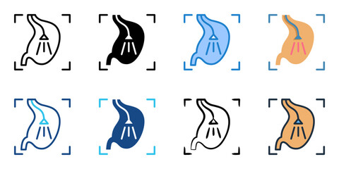 Obraz premium Endoscopy icon set multiple style collection 