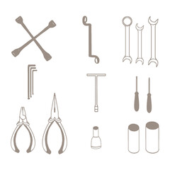 Set of tools workshop or vehicle repair 