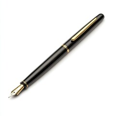 Black fountain pen with gold accents, angled slightly