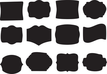 Blank retro vintage badges, frames and labels stock illustration.