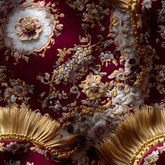 Intricate Persian Rug Texture in 2D Seamless Top View Design