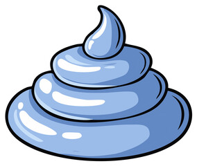 Stylized Light Blue Swirl of Frosting Creamy Decorative Confectionery