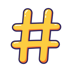 Obraz premium Yellow hashtag symbol