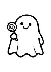 Cute Ghost Coloring Page