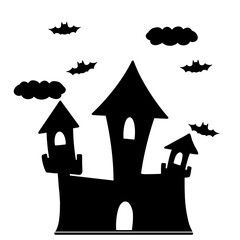 ハロウィンのお城のイラスト