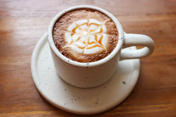 hot cofffee, cappuccino coffee or latte coffee or flat white or latte art