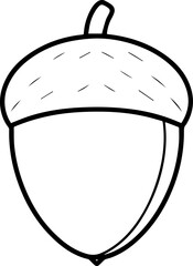 acorn outline vector illustration line art