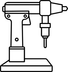 drill press outline vector illustration line art