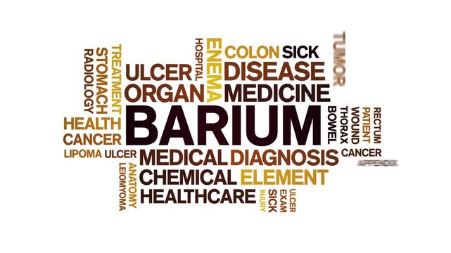 Barium animated word cloud-text design animation tag kinetic typography seamless loop.