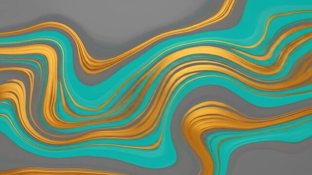 Teal gold abstract swirl digital art, gray background, website design