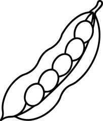 edamame pod outline vector illustration line art