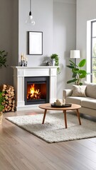 Cozy Living Room with Fireplace