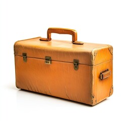 Vintage tan leather toolbox/suitcase