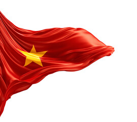 Vietnamese Flag Waving Against a White Backdrop