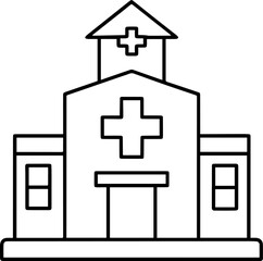 Obraz premium hospital outline vector illustration line art