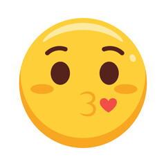 Kissing face emoji with heart